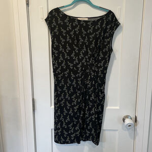 Ann Taylor LOFT Floral Sleeveless Dress Size Large Women's Black white Spring